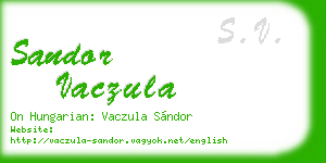 sandor vaczula business card